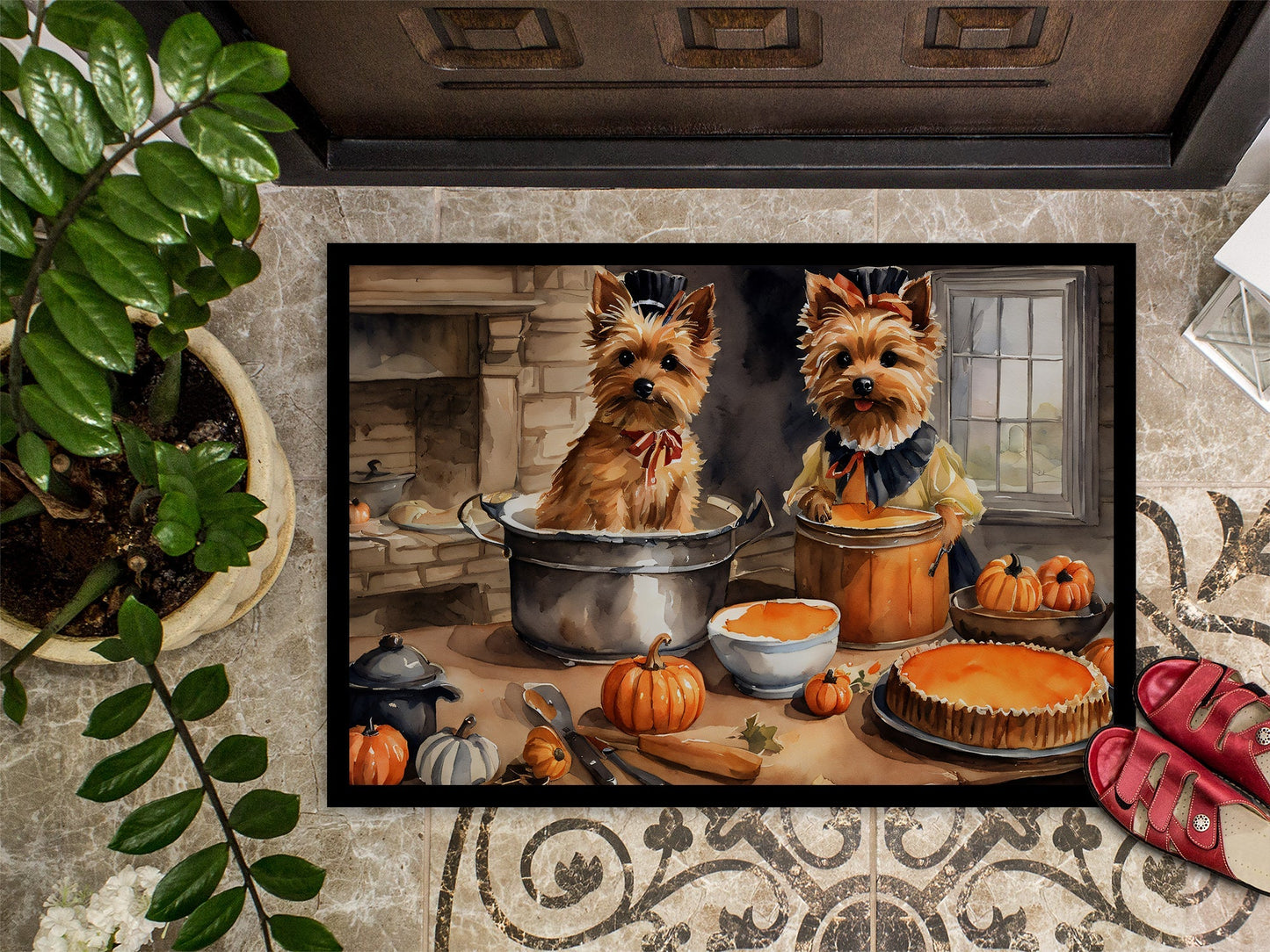 Norwich Terrier Fall Kitchen Pumpkins Doormat - One Color / One Size - Home & Garden - Home Textile - Carpets & Rugs