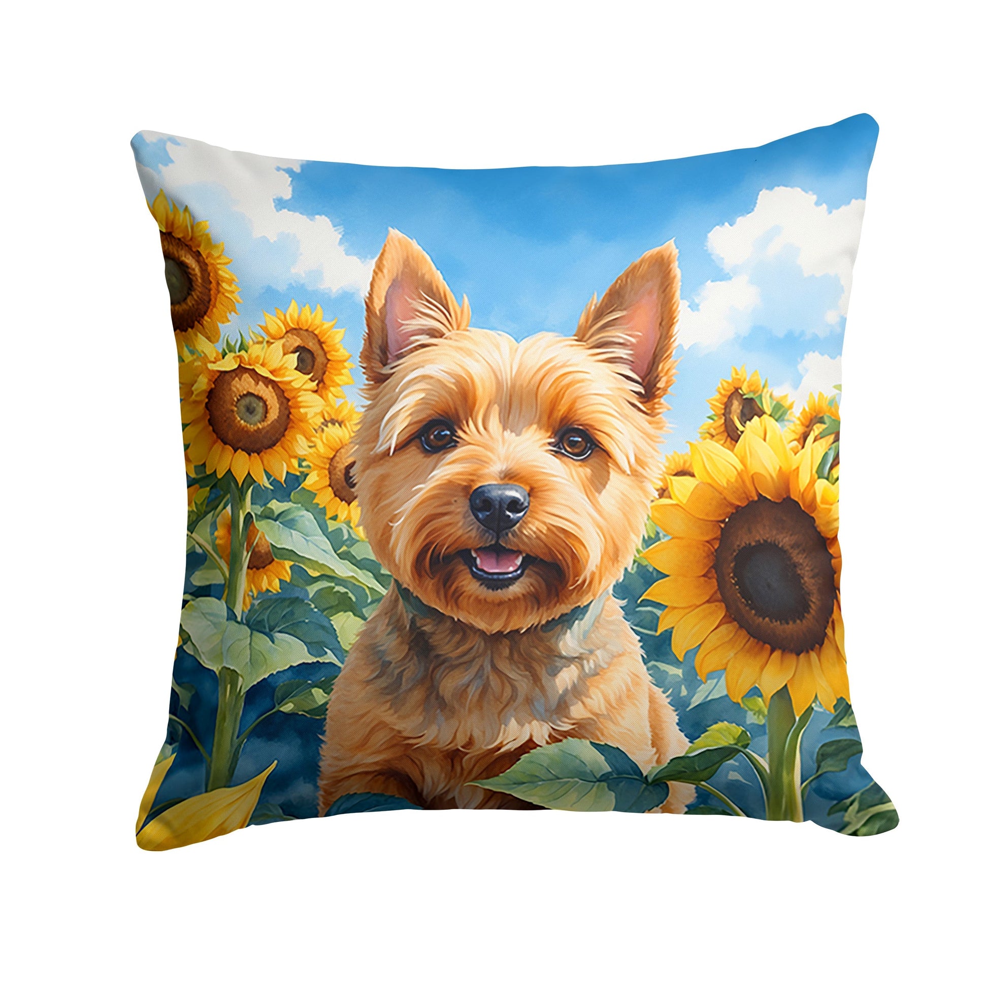 Norwich Terrier in Sunflowers Throw Pillow - One Color / One Size - Home & Garden - Home Textile - Pillows
