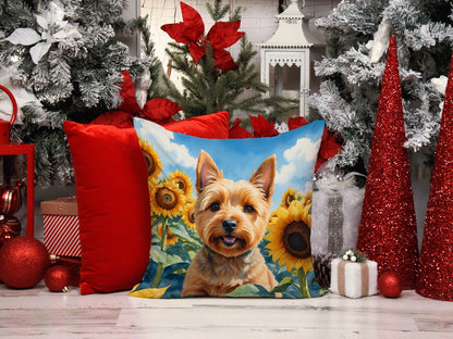 Norwich Terrier in Sunflowers Throw Pillow - One Color / One Size - Home & Garden - Home Textile - Pillows