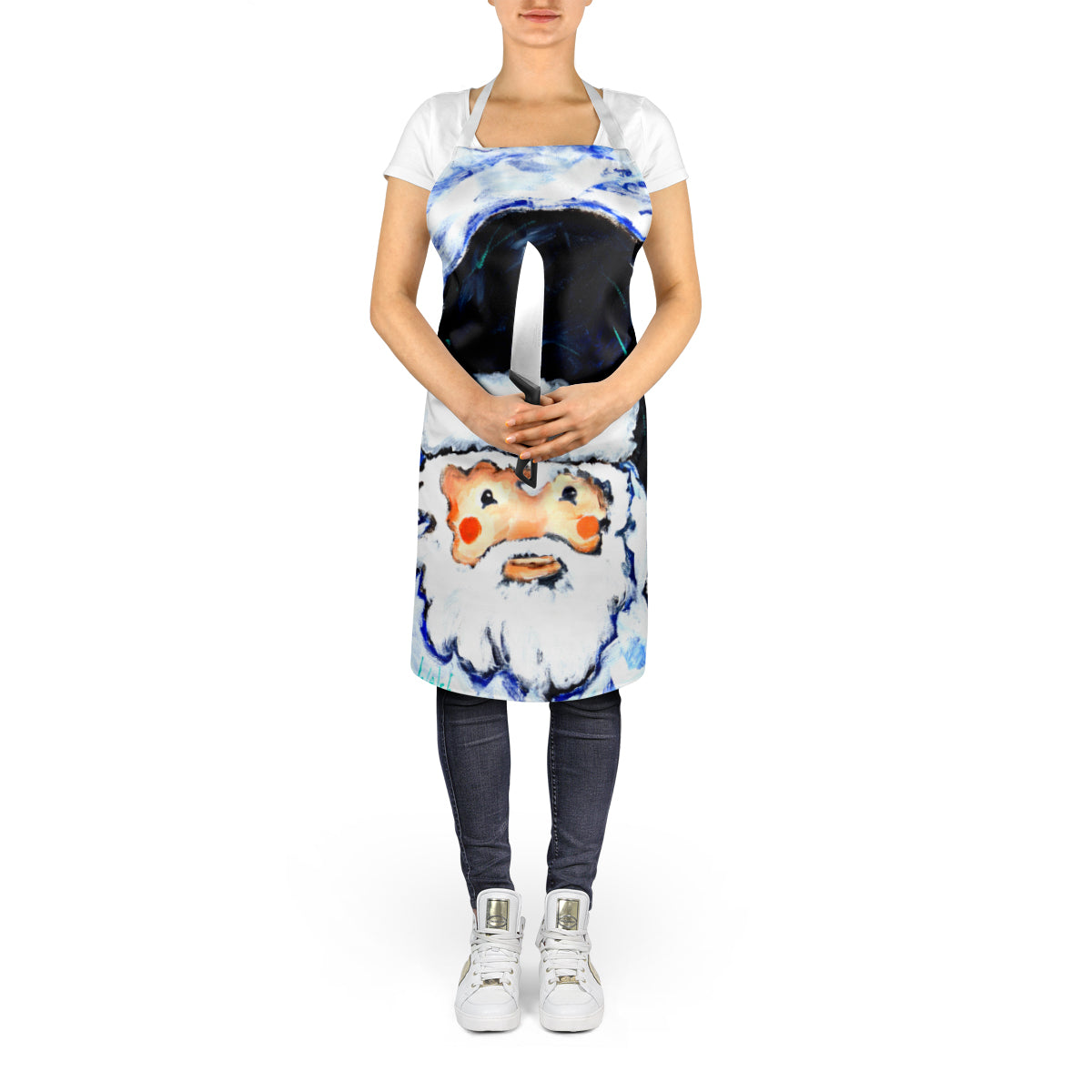 Novena Blue Santa Claus Apron - One Color / One Size - Home & Garden - Kitchen Dining & Bar - Table Decoration &