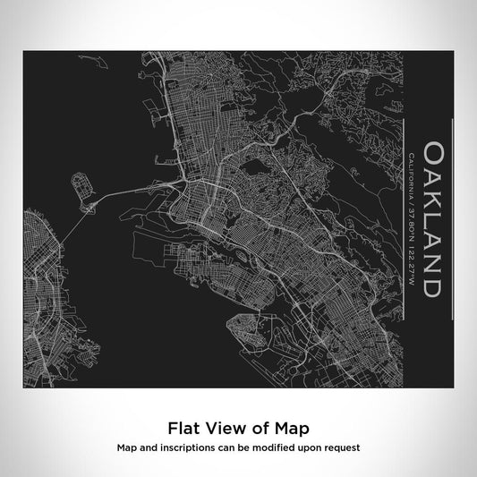 Oakland - California Map Bottle with Bamboo Top in Matte Black - Drinkware