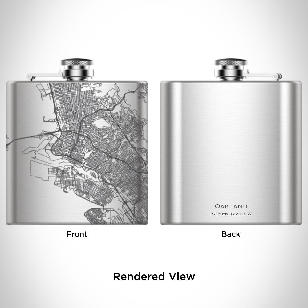 Oakland - California Map Hip Flask - Drinkware
