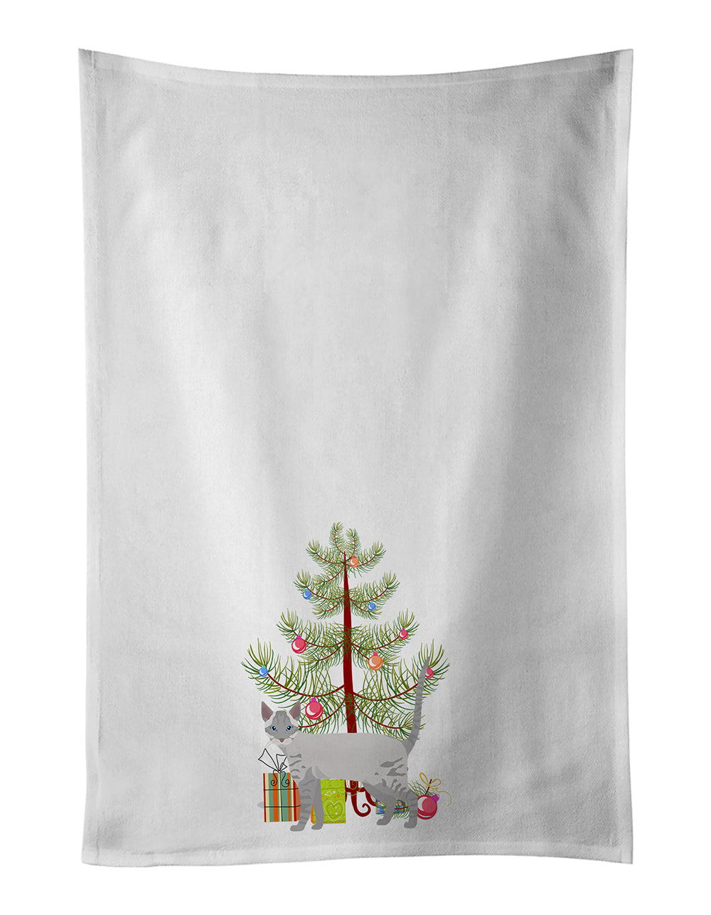 Ojos Azules Cat Christmas Kitchen Towel Set of 2 - One Color / One Size - Home & Garden - Home Textile - Towels