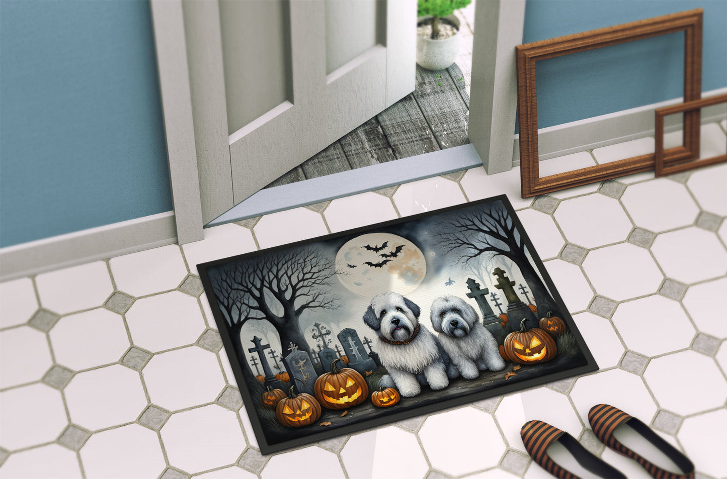 Old English Sheepdog Spooky Halloween Doormat - One Color / One Size - Home & Garden - Home Textile - Carpets & Rugs