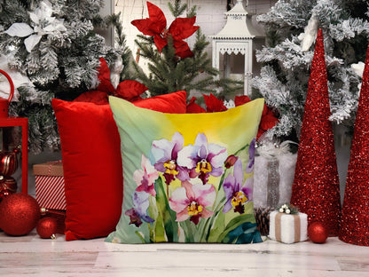 Orchids in Watercolor Throw Pillow - One Color / One Size - Home & Garden - Home Textile - Pillows