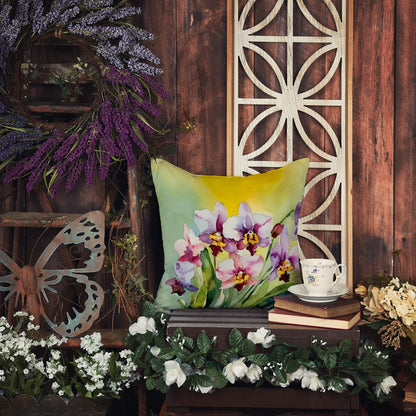Orchids in Watercolor Throw Pillow - One Color / One Size - Home & Garden - Home Textile - Pillows