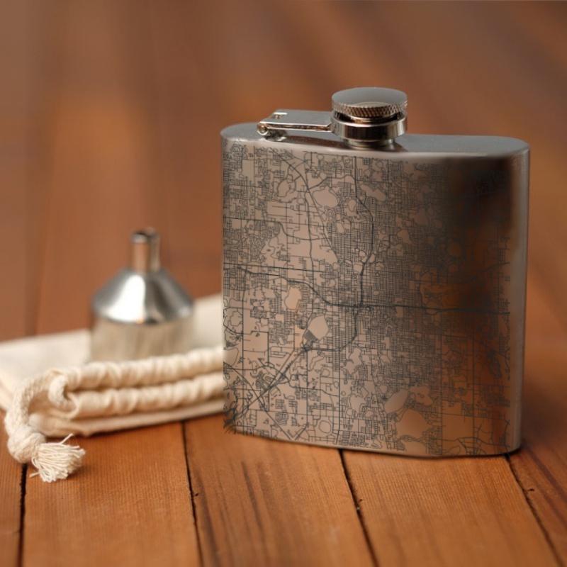 Orlando - Florida Map Hip Flask - Drinkware