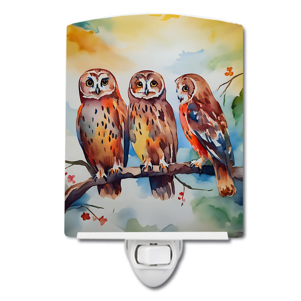 Owls Ceramic Night Light - One Color / One Size - Home & Garden - Home Improvement - Lights & Lighting - Night Lights