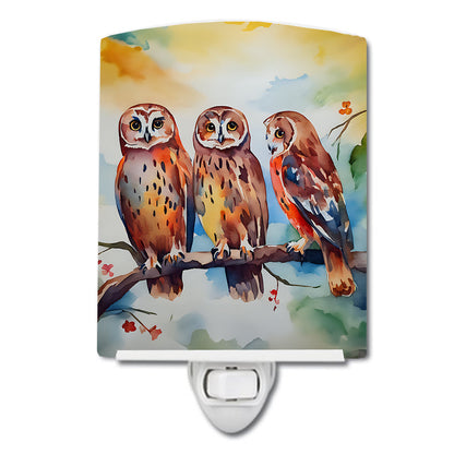 Owls Ceramic Night Light - One Color / One Size - Home & Garden - Home Improvement - Lights & Lighting - Night Lights
