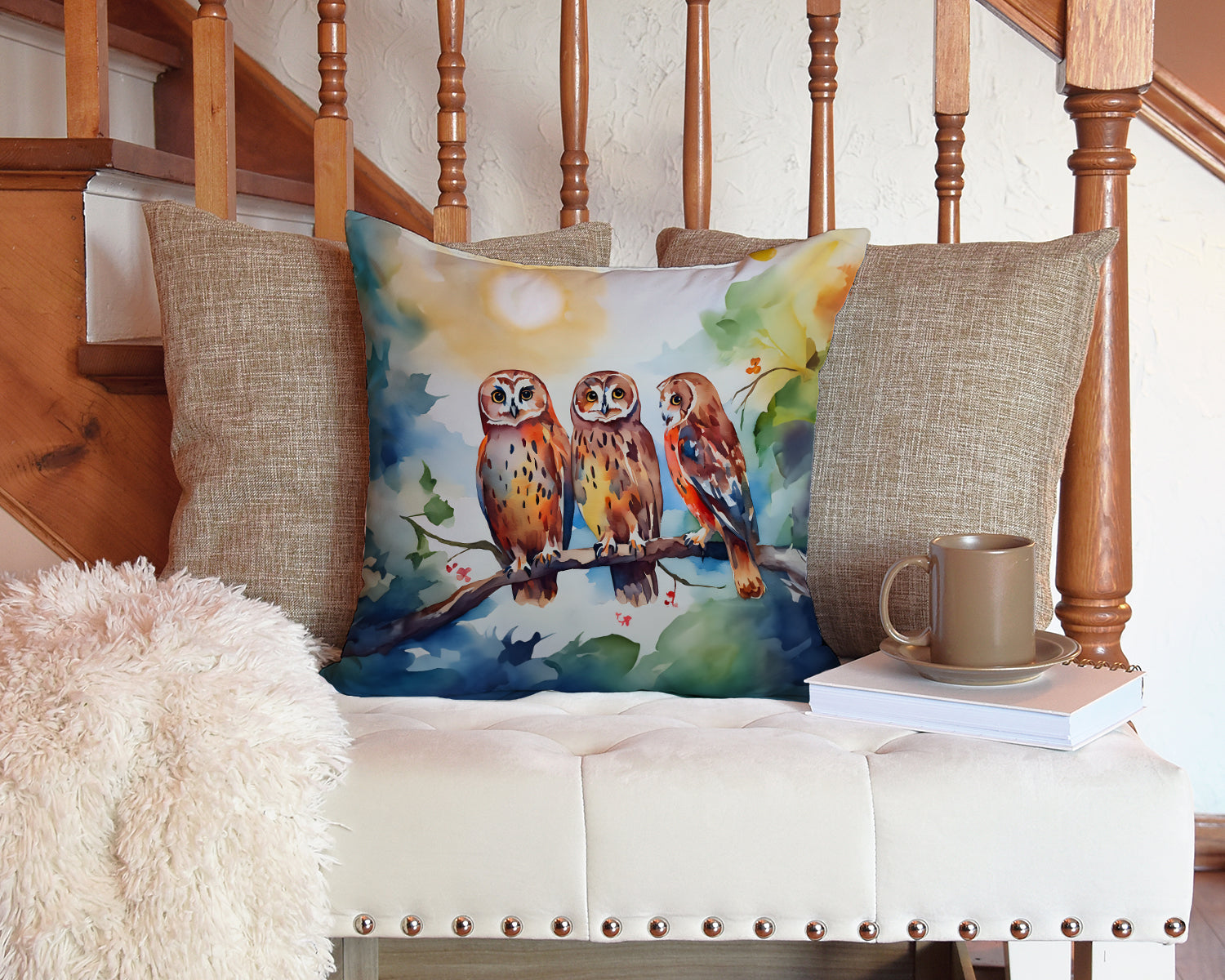 Owls Throw Pillow - One Color / One Size - Home & Garden - Home Textile - Pillows
