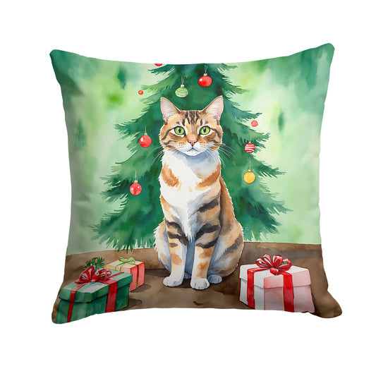 Owyhee Bob Cat by the Christmas Tree Throw Pillow - One Color / One Size - Home & Garden - Home Textile - Pillows