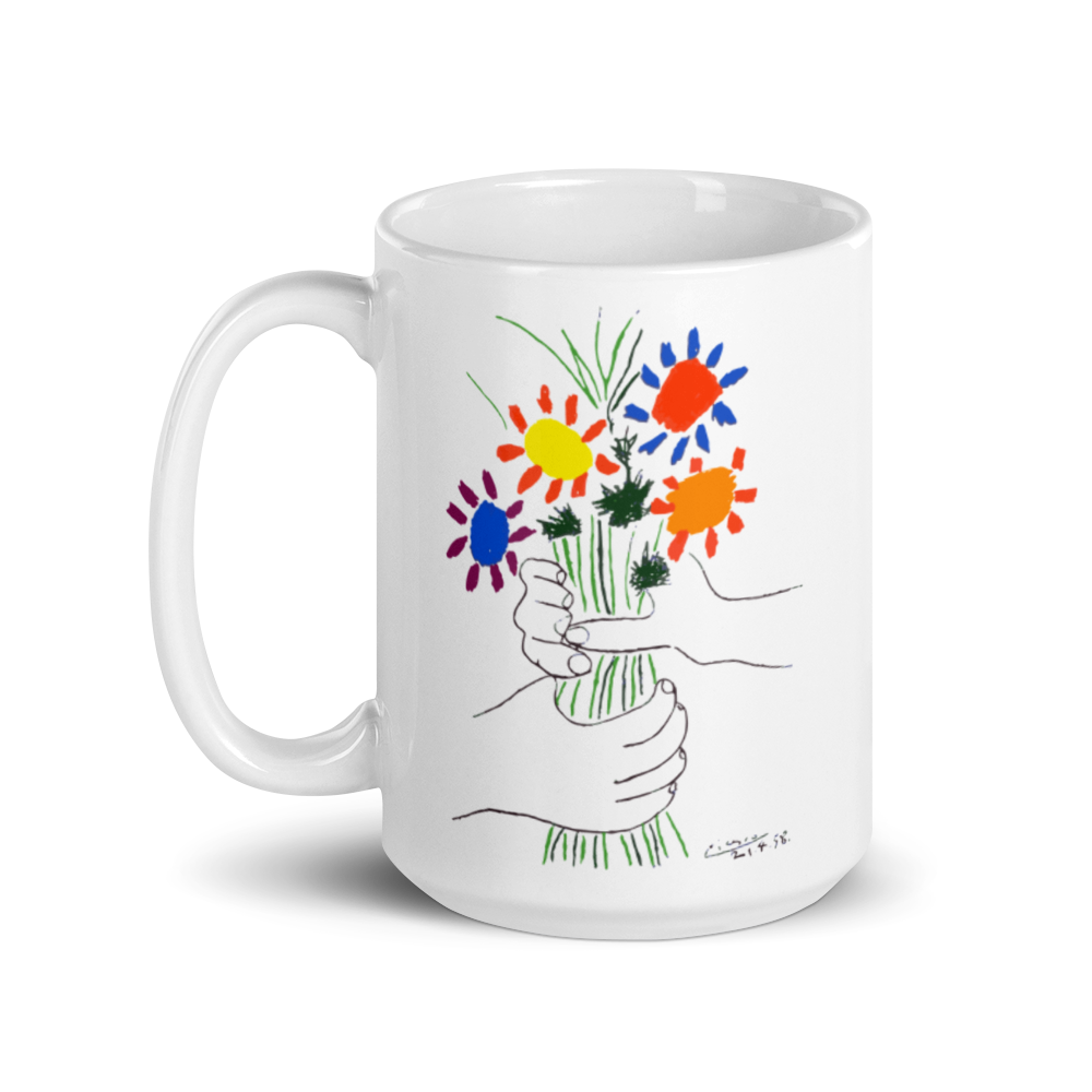 Pablo Picasso Bouquet of Peace 1958 Artwork Mug - 15oz (444mL) - Home & Garden - Kitchen Dining & Bar - Coffeeware