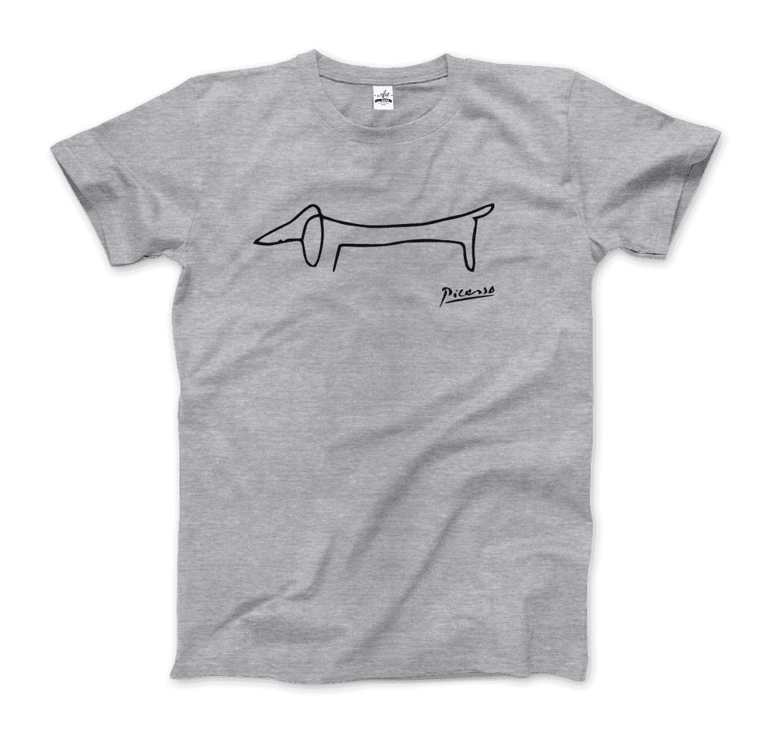 Pablo Picasso Dachshund Dog (Lump) Artwork T-Shirt - Men’s Fashion - Men’s Clothing - Shirts - Short Sleeve Shirts