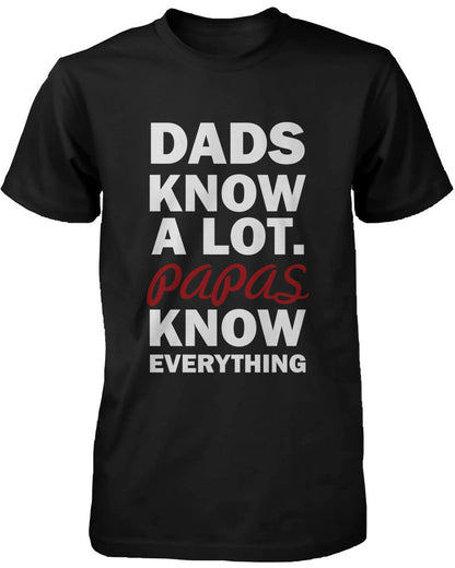 Papas Know Everything Funny Grandfather T-Shirt for X-Mas Cute Grandpa Tee - Men’s Fashion - Men’s Clothing - Tops &