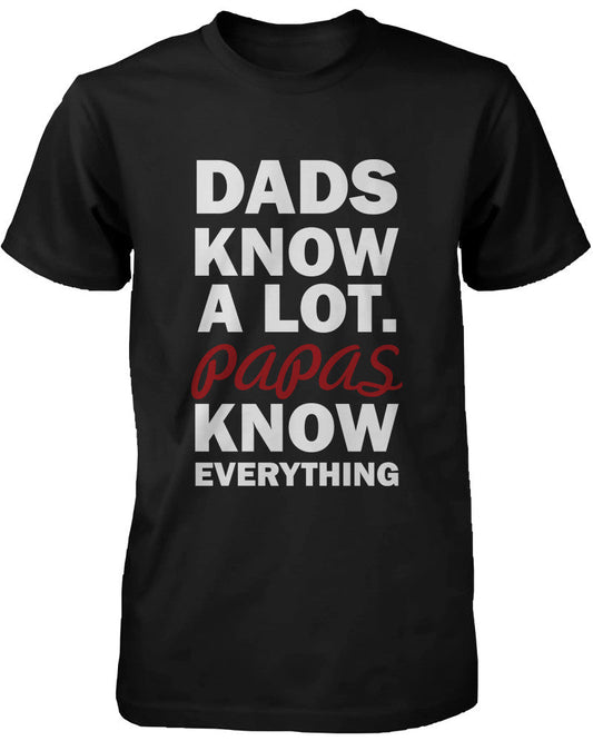 Papas Know Everything Funny Grandfather T-Shirt for X-Mas Cute Grandpa Tee - Men’s Fashion - Men’s Clothing - Tops &