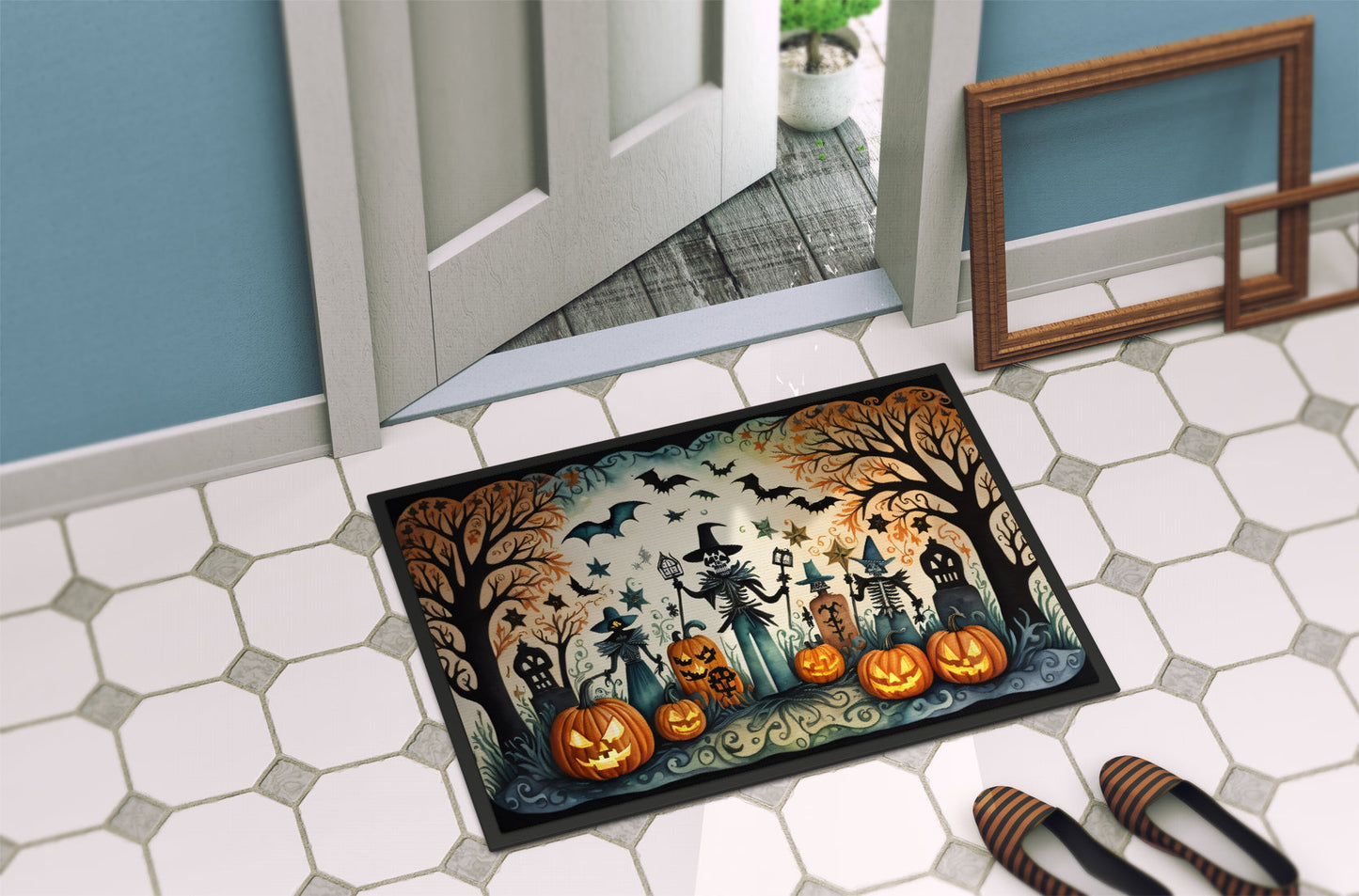 Papel Picado Skeletons Spooky Halloween Doormat - One Color / One Size - Home & Garden - Home Textile - Carpets & Rugs