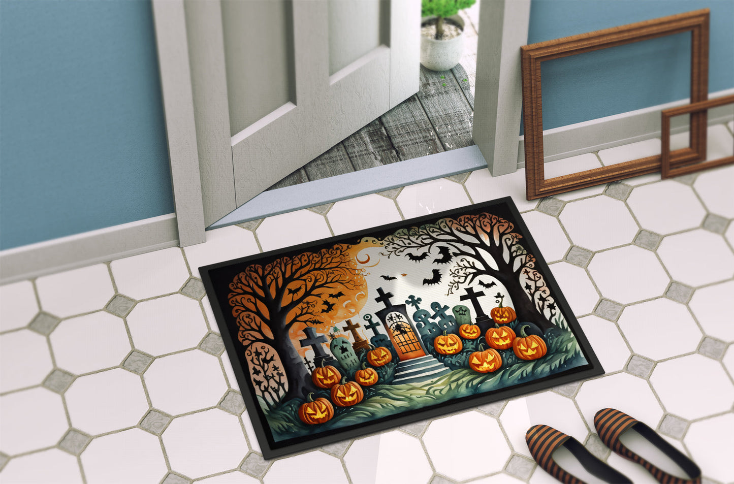 Papel Picado Skeletons Spooky Halloween Doormat - One Color / One Size - Home & Garden - Home Textile - Carpets & Rugs