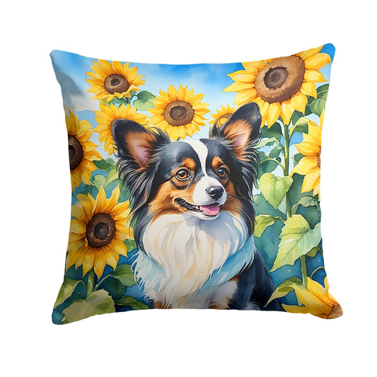 Papillon in Sunflowers Throw Pillow - One Color / One Size - Home & Garden - Home Textile - Pillows