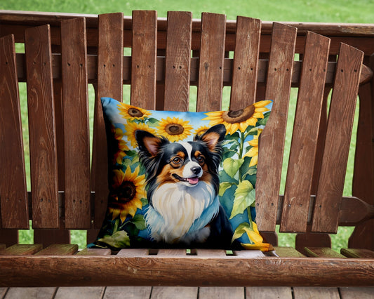 Papillon in Sunflowers Throw Pillow - One Color / One Size - Home & Garden - Home Textile - Pillows