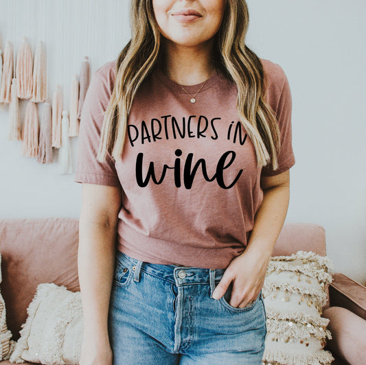 Partners in Wine T-Shirt - Women’s Fashion - Women’s Clothing - Tops & Tees - T-Shirts