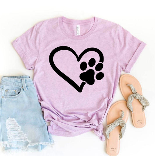 Paw Heart T-Shirt - Women’s Fashion - Women’s Clothing - Tops & Tees - T-Shirts