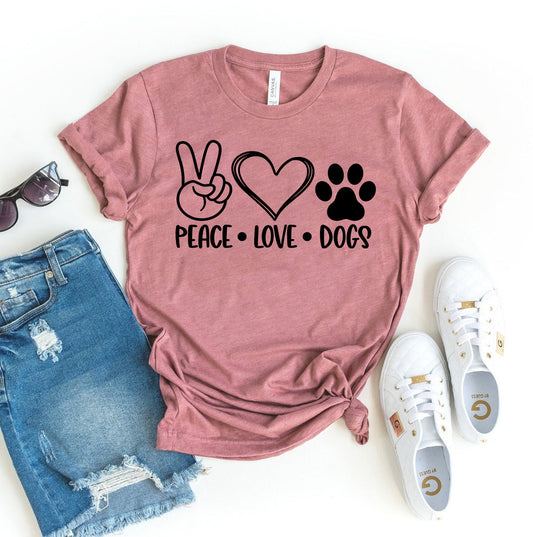 Peace Love Dogs T-Shirt - Women’s Fashion - Women’s Clothing - Tops & Tees - T-Shirts