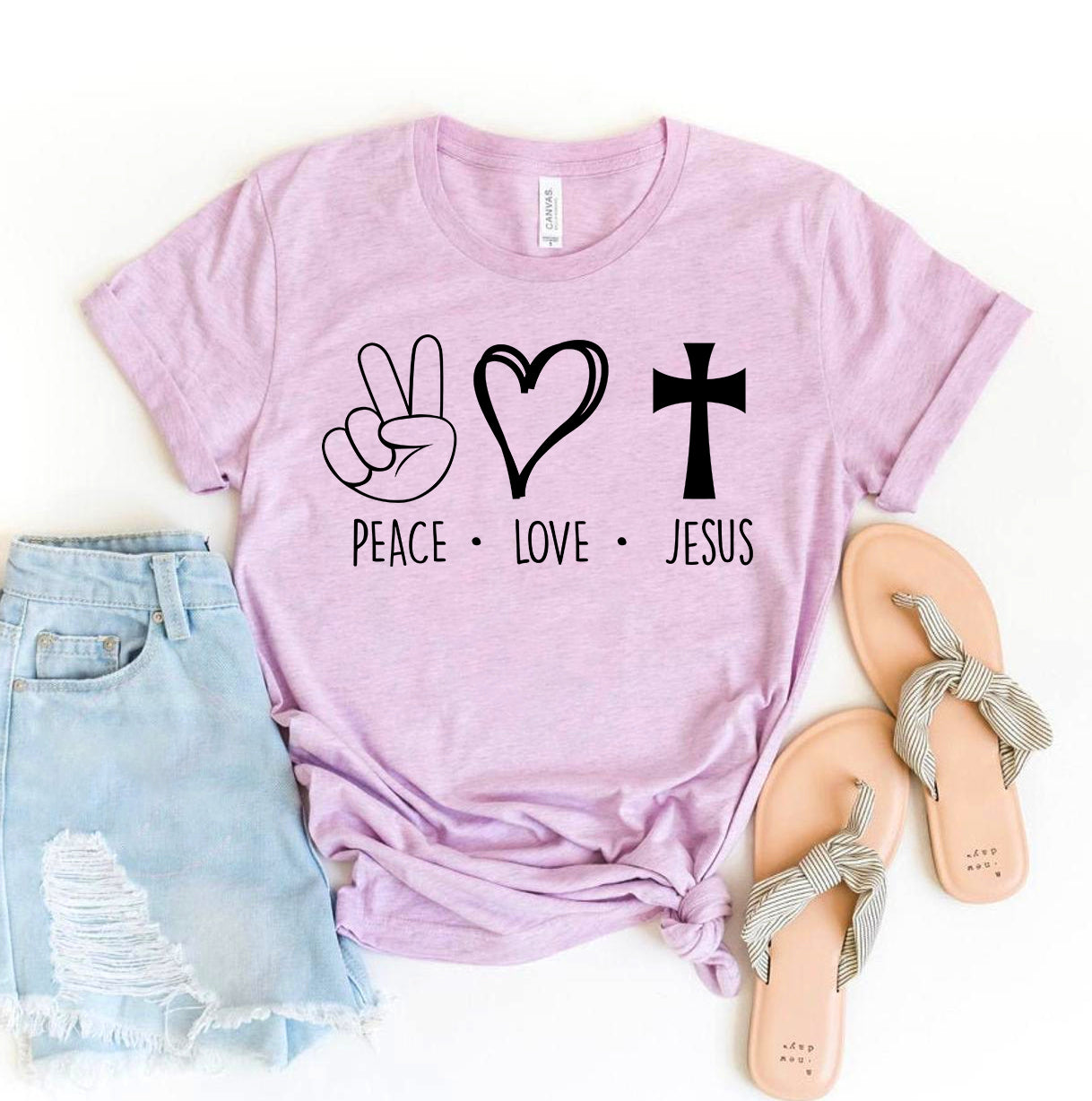 Peace Love Jesus T-Shirt - Women’s Fashion - Women’s Clothing - Tops & Tees - T-Shirts