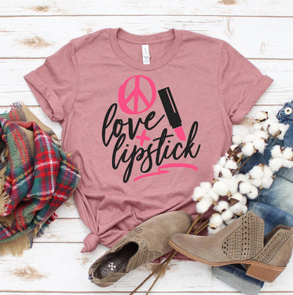 Peace Love Lipstick T-Shirt - Women’s Fashion - Women’s Clothing - Tops & Tees - T-Shirts
