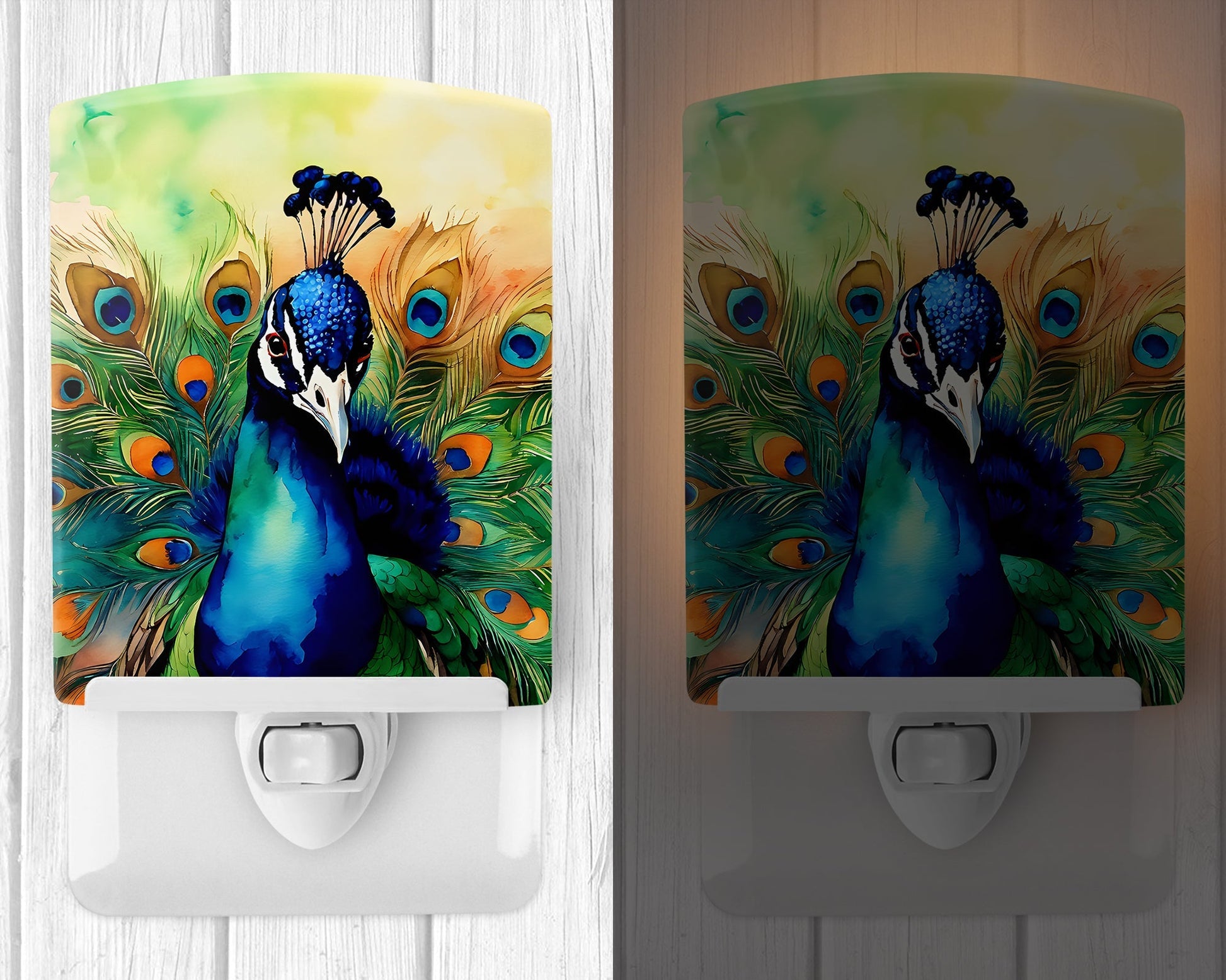 Peacock Ceramic Night Light - One Color / One Size - Home & Garden - Home Improvement - Lights & Lighting - Night Lights