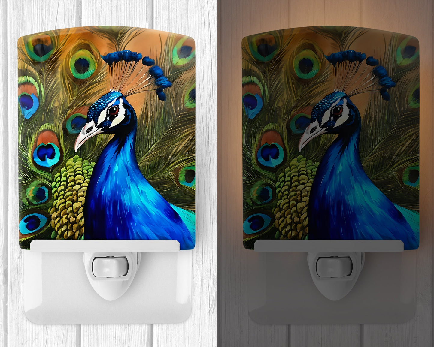 Peacock Ceramic Night Light - One Color / One Size - Home & Garden - Home Improvement - Lights & Lighting - Night Lights