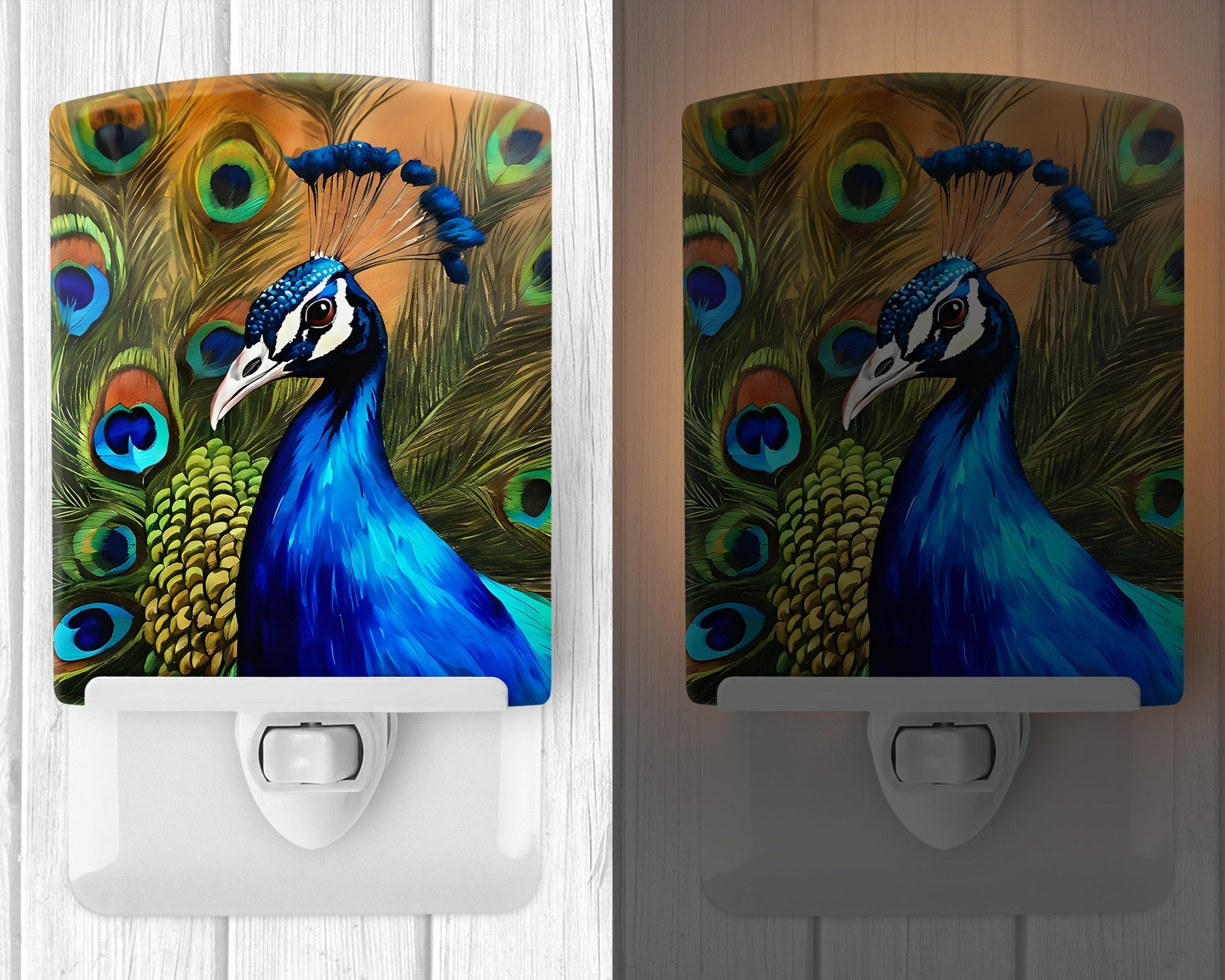 Peacock Ceramic Night Light - One Color / One Size - Home & Garden - Home Improvement - Lights & Lighting - Night Lights