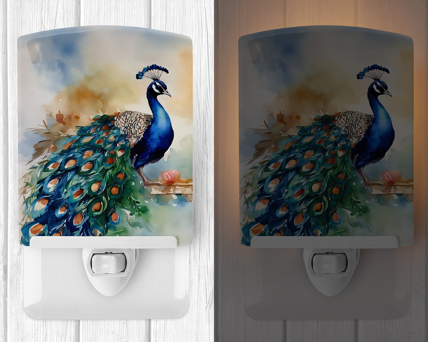 Peacock Ceramic Night Light - One Color / One Size - Home & Garden - Home Improvement - Lights & Lighting - Night Lights