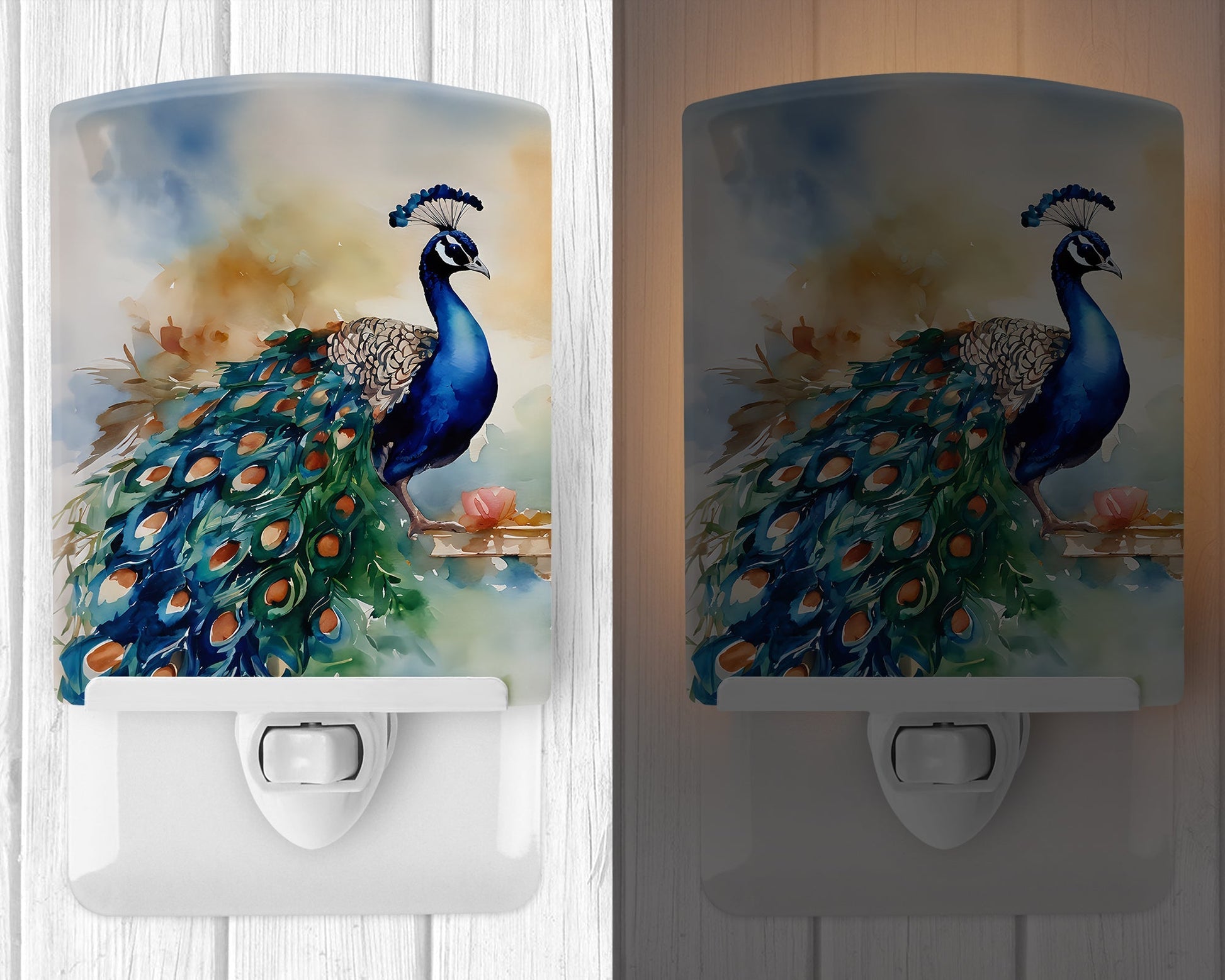 Peacock Ceramic Night Light - One Color / One Size - Home & Garden - Home Improvement - Lights & Lighting - Night Lights