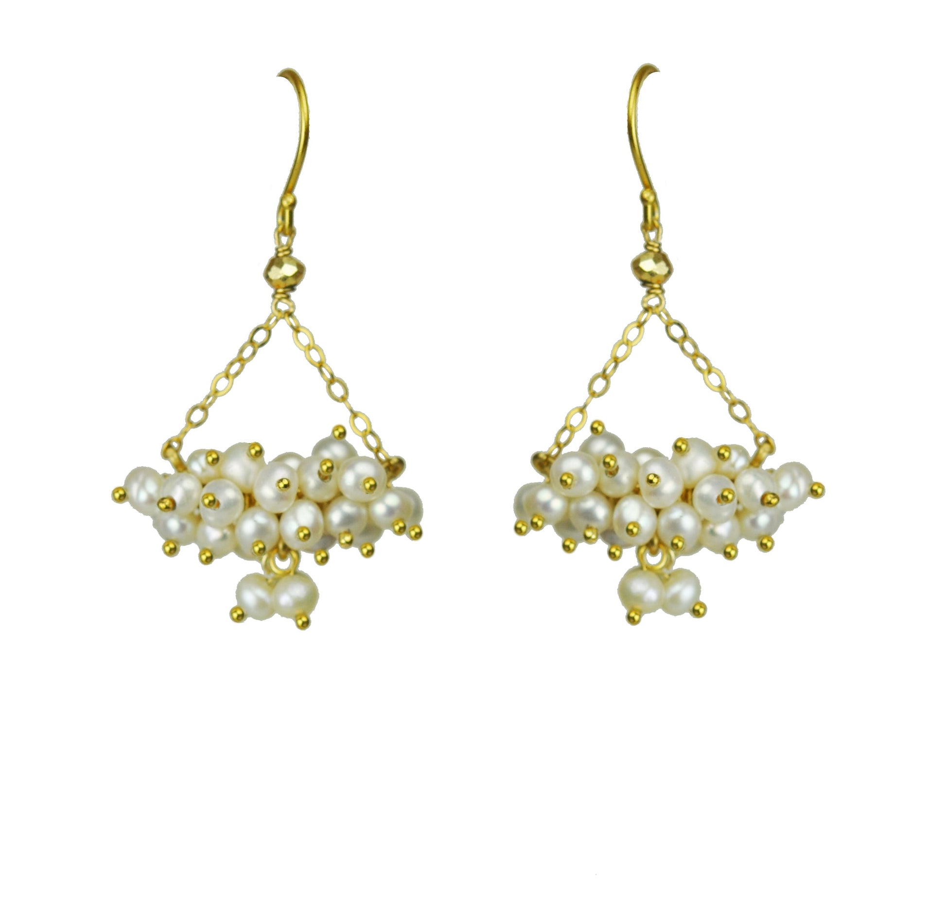 Pearl Cluster Chandelier Earrings - One Color / One Size - Jewelry & Accessories - Earrings