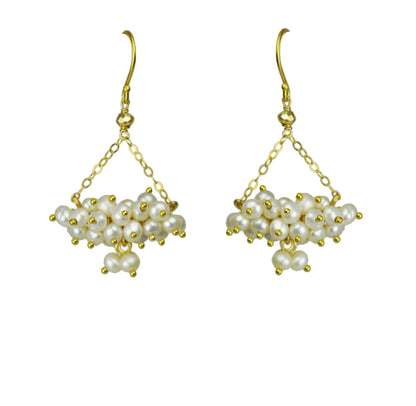 Pearl Cluster Chandelier Earrings - One Color / One Size - Jewelry & Accessories - Earrings
