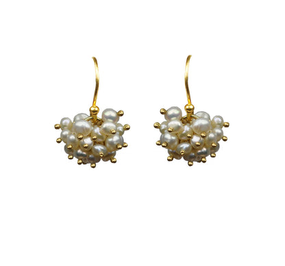 Pearl Cluster Vermeil Earrings - One Color / One Size - Jewelry & Accessories - Earrings