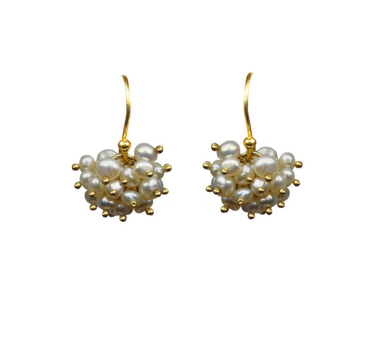 Pearl Cluster Vermeil Earrings - One Color / One Size - Jewelry & Accessories - Earrings