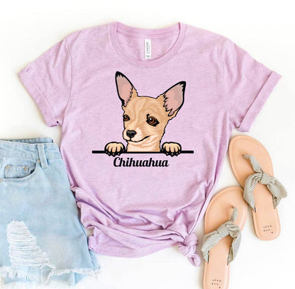 Peeking Chihuahua Dog T-Shirt - Women’s Fashion - Women’s Clothing - Tops & Tees - T-Shirts
