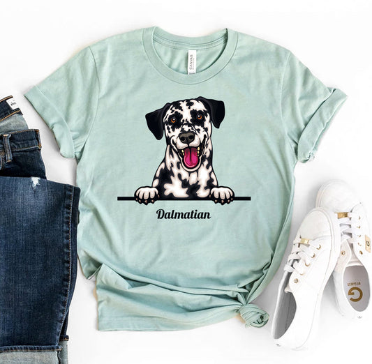 Peeking Dalmatian Dog T-Shirt - Women’s Fashion - Women’s Clothing - Tops & Tees - T-Shirts