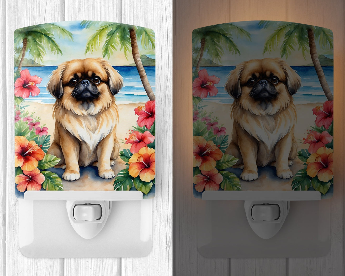 Pekingese Luau Ceramic Night Light - One Color / One Size - Home & Garden - Home Improvement - Lights & Lighting