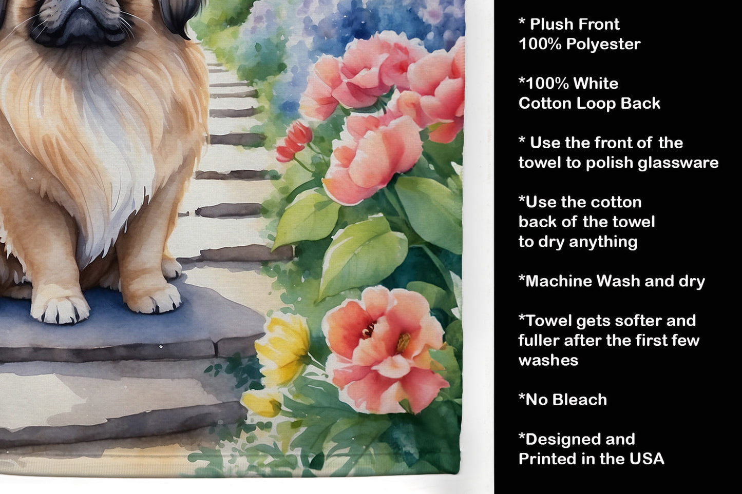 Pekingese Spring Path Kitchen Towel - One Color / One Size - Home & Garden - Home Textile - Towels