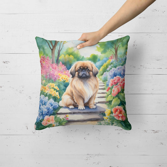 Pekingese Spring Path Throw Pillow - One Color / One Size - Home & Garden - Home Textile - Pillows
