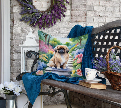 Pekingese Spring Path Throw Pillow - One Color / One Size - Home & Garden - Home Textile - Pillows