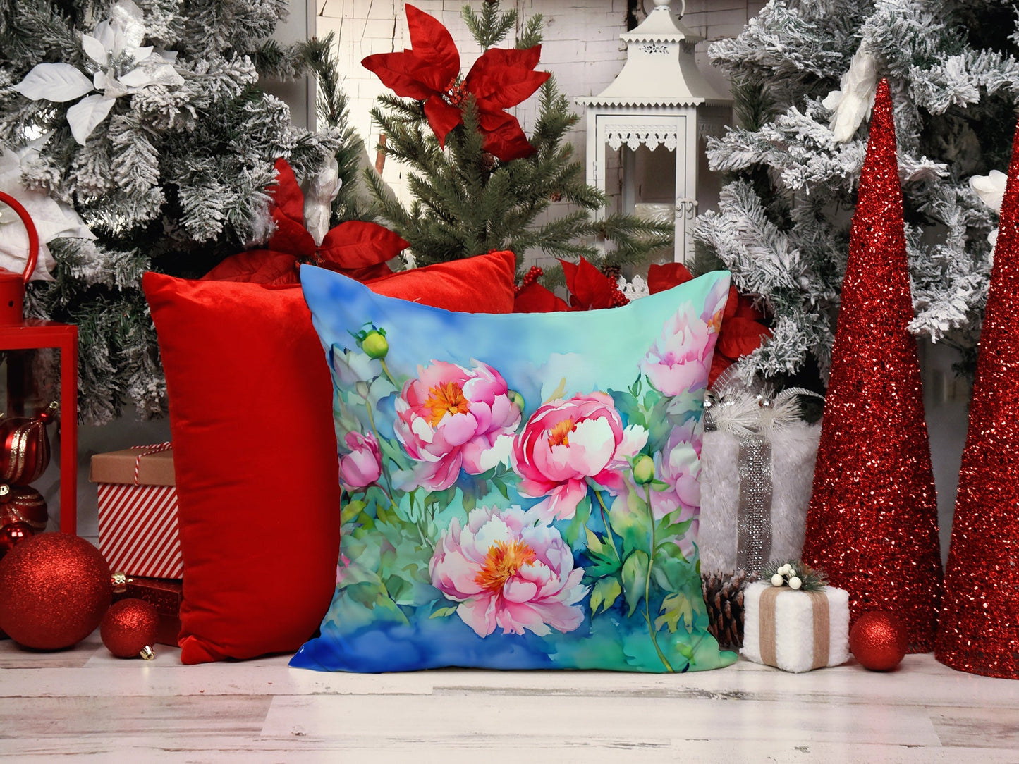 Peonies in Watercolor Throw Pillow - One Color / One Size - Home & Garden - Home Textile - Pillows