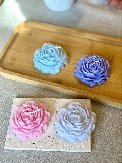 Peony Scented Candle, The Essence of Elegant Luxury - Baby Blue / Unscented - Home & Garden - Home Decor - Candles &