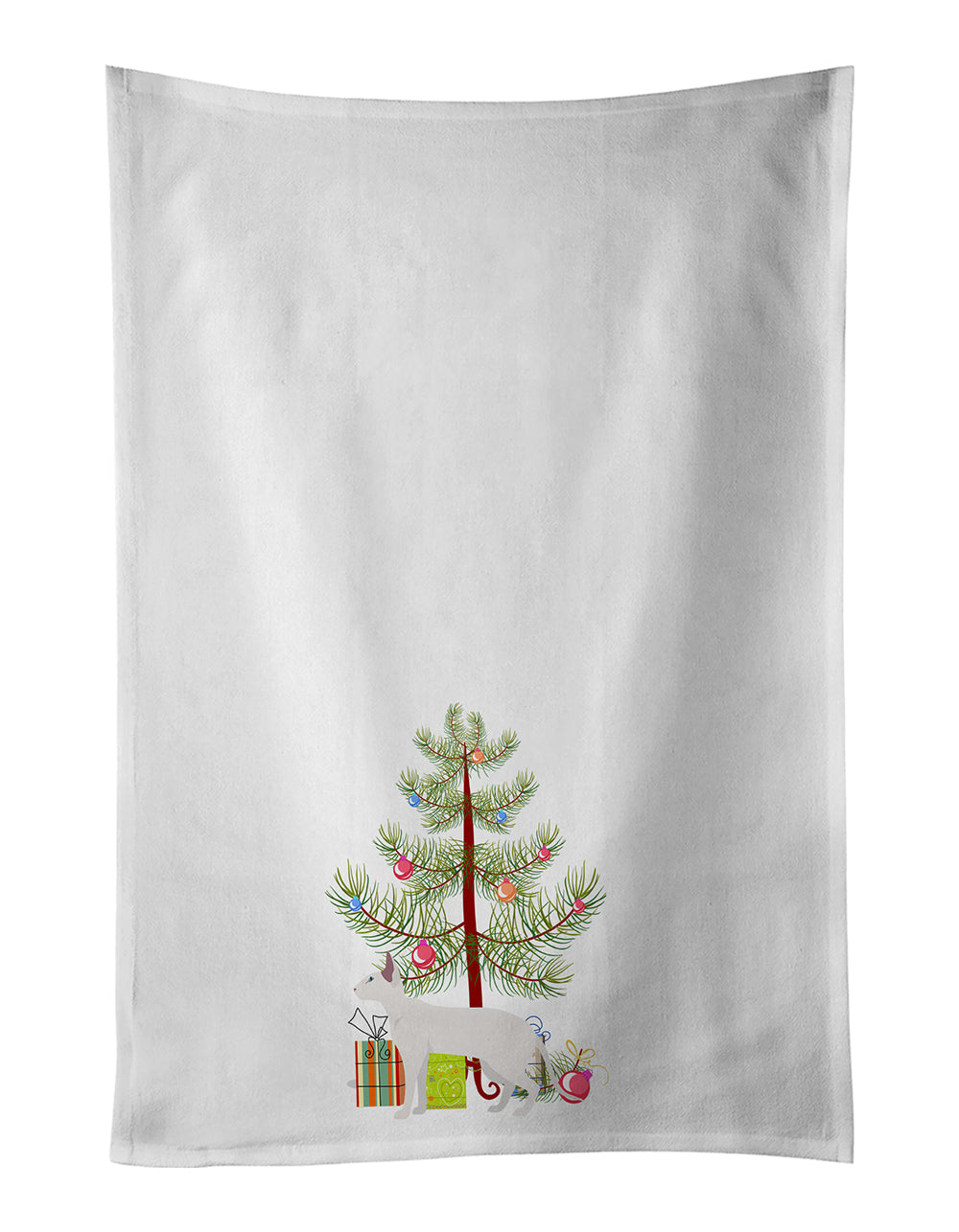 Peterbald Cat Christmas Kitchen Towel Set of 2 - One Color / One Size - Home & Garden - Home Textile - Towels