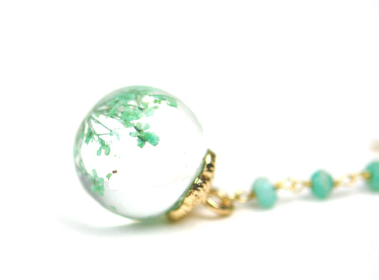 Petrified Flower Keepsake Amazonite Earrings - One Color / One Size - Jewelry & Accessories