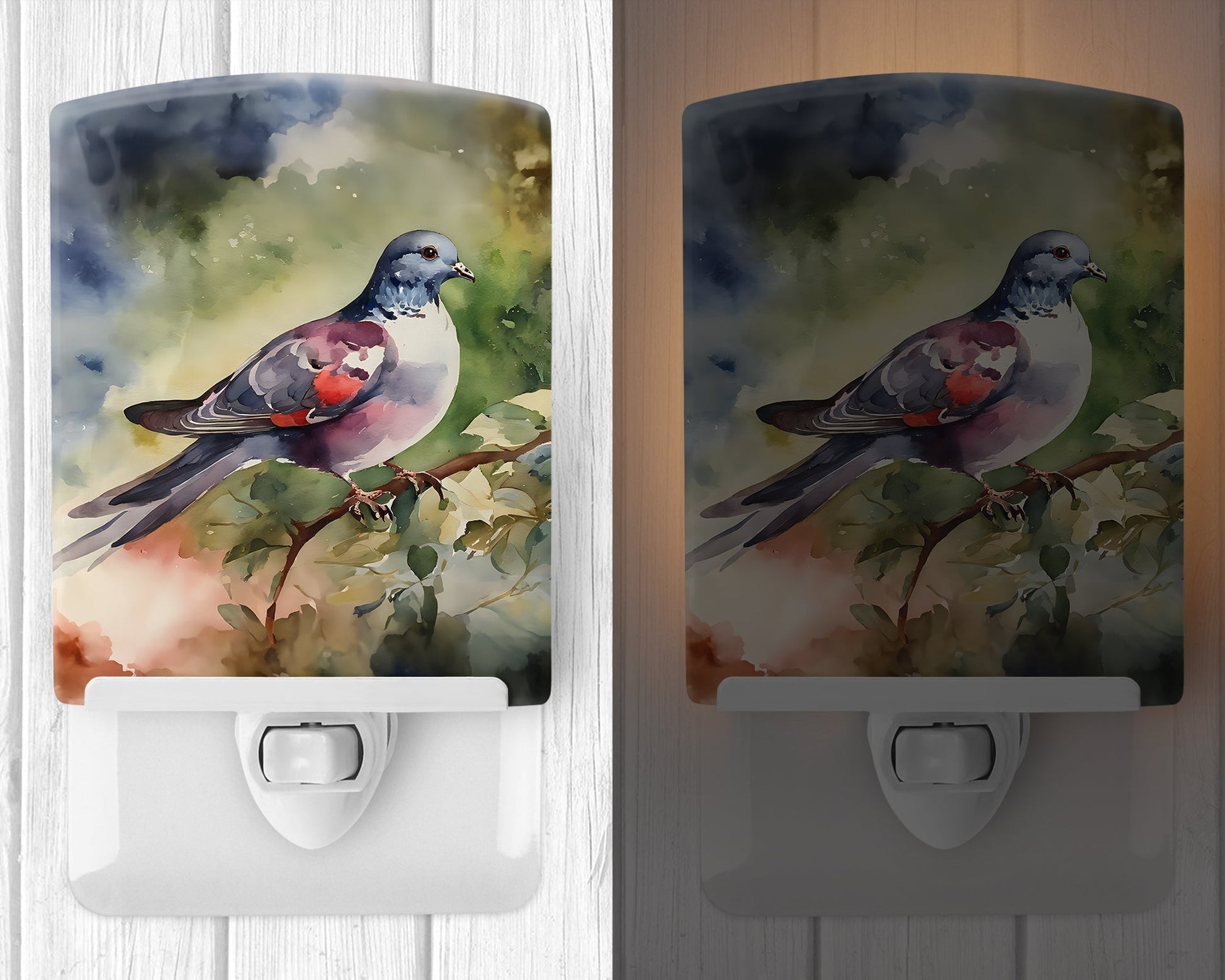Pigeon Ceramic Night Light - One Color / One Size - Home & Garden - Home Improvement - Lights & Lighting - Night Lights