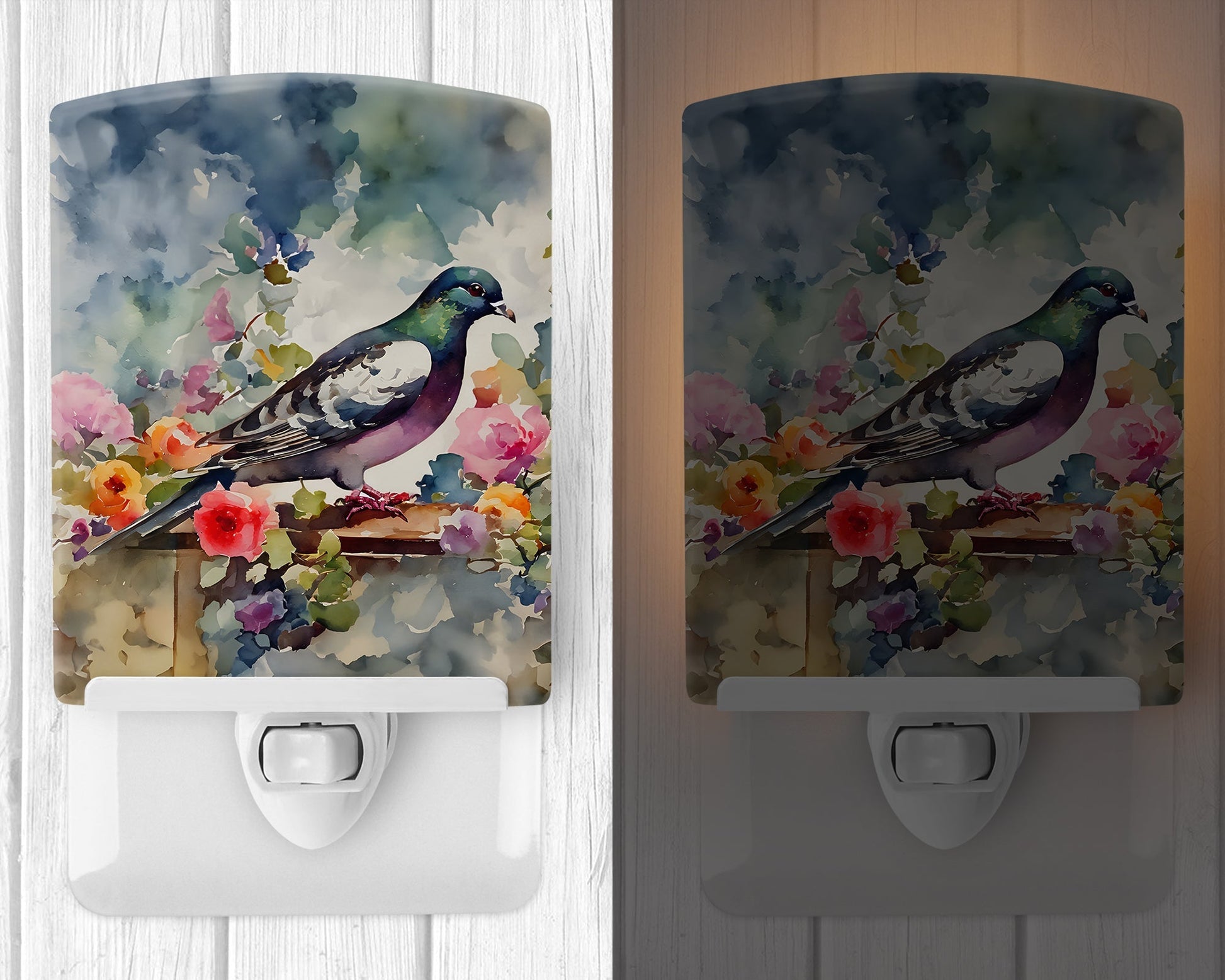 Pigeon Ceramic Night Light - One Color / One Size - Home & Garden - Home Improvement - Lights & Lighting - Night Lights