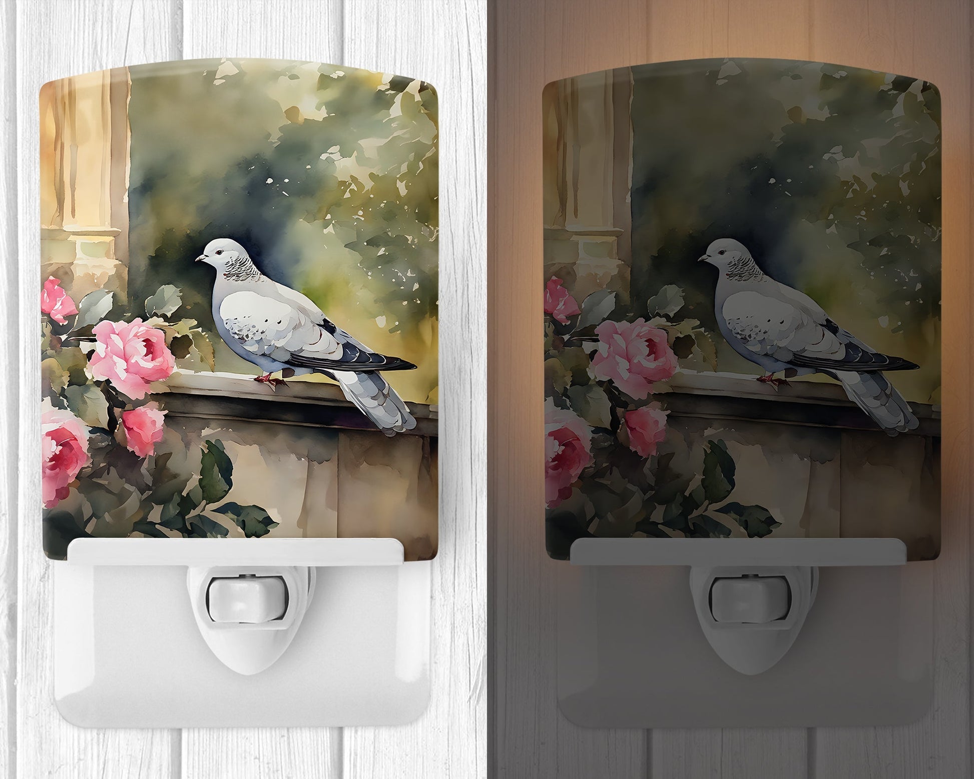 Pigeon Ceramic Night Light - One Color / One Size - Home & Garden - Home Improvement - Lights & Lighting - Night Lights